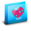 Folder Broken Heart Blue Icon 64x64 png